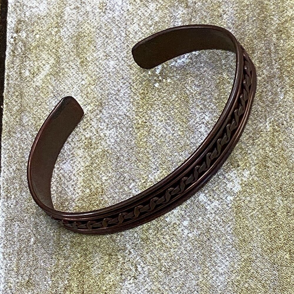 Copper Cuff Bracelet Scroll Design